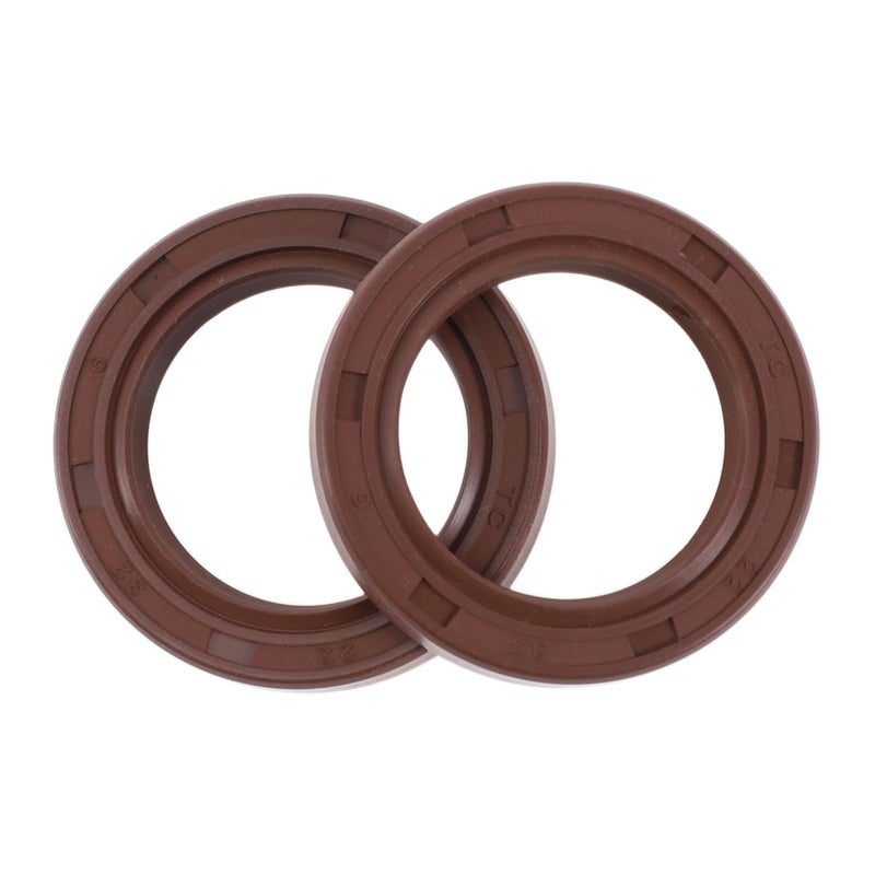 HEROFFIX Universal Oil Seal TC Seal Ring Rotary Shaft Seal 22x32x6mm High Pressure FKM Rubber Brown 2 Pcs - Image 1